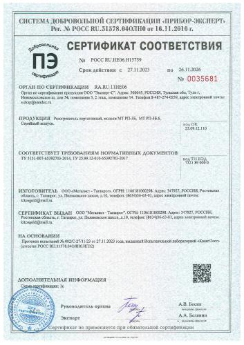 Cертификат соответствия на портативный разогреватель